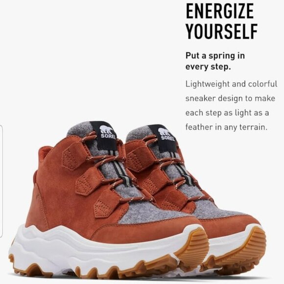 NWT Sorel Kinetic Breakthru Caribou Waterproof Sneaker Hiking Boots Sz. 10 - Picture 1 of 10